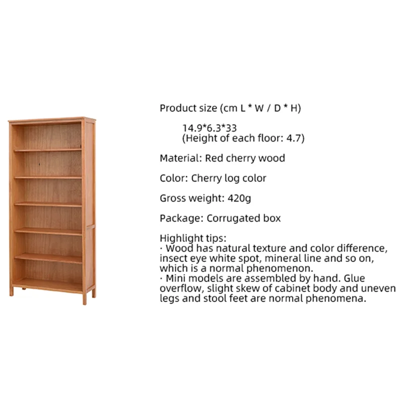 Miniature White Bookcase Shelf Model