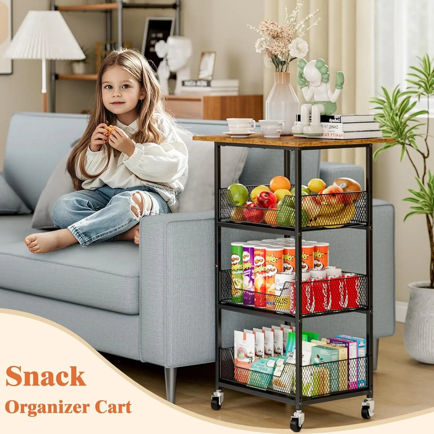 SwiftShelf Mobile Microwave Cart Organizer