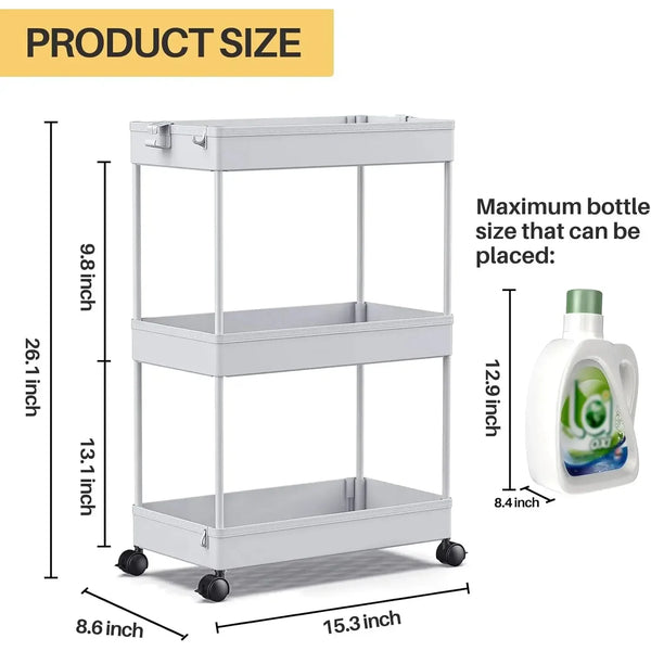 Mobile Rolling Storage Cart Organizer