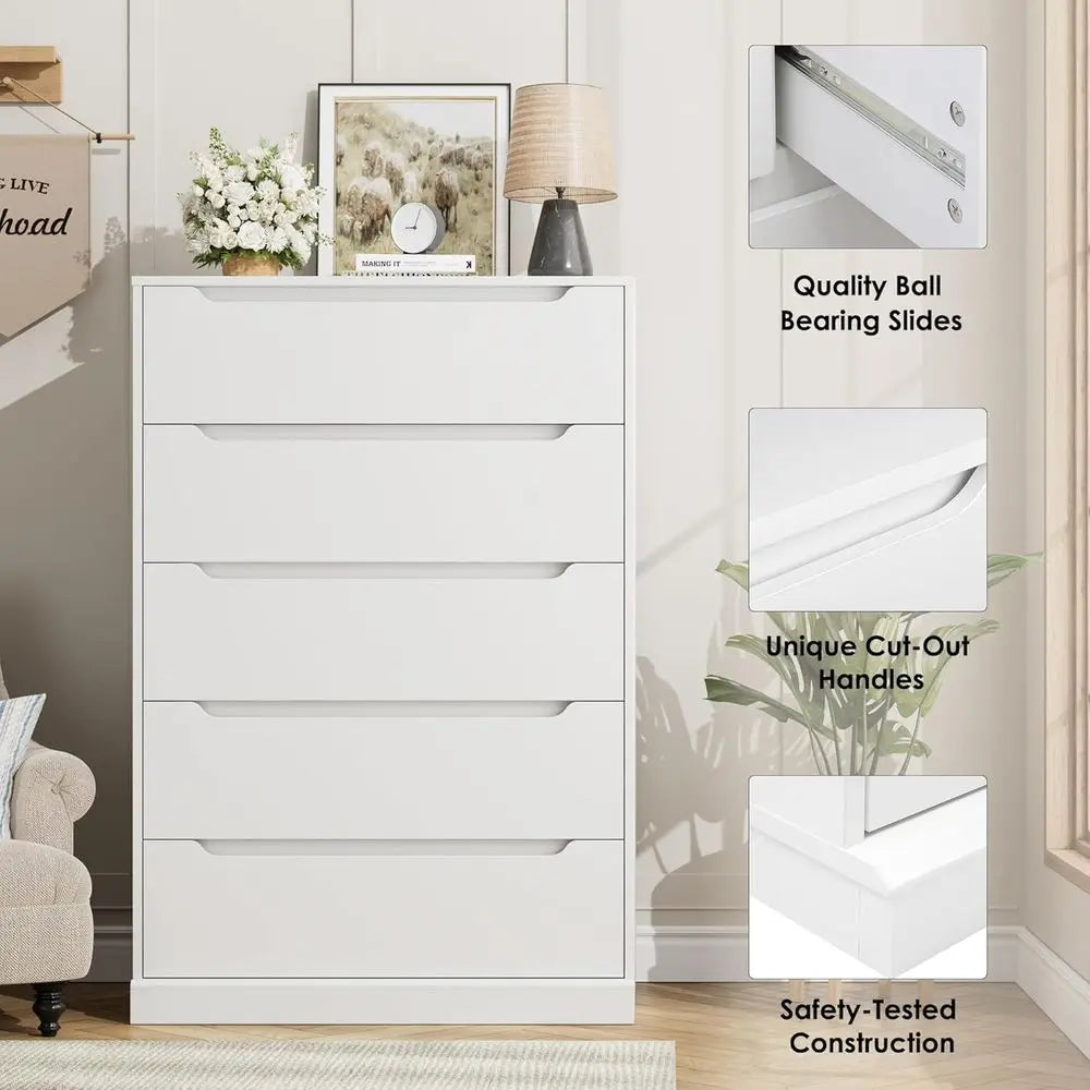 Classic White Tall Storage Chest
